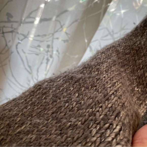 HELMUT LANG BROWN ALPACA WOOL CHUNKY KNIT ROUND NECK SWEATER - Picture 9 of 9